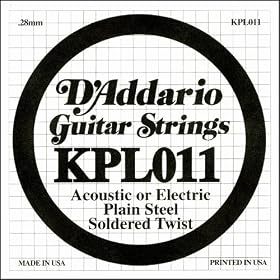 D'Addario Sngl Plain Steel 011 Soldered