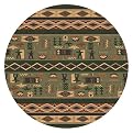 Stainmaster® Wide Ruins Southwestern Rug- Autumn Forest(77" Round)