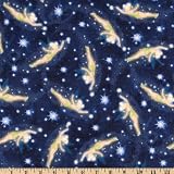 43'' Wide Tinkerbell Flannel Allover Dark Navy Fabric By The Yard