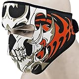 Yasson Mens Reversible Windproof Black Tribal Classic Skull Neoprene Half Facemask