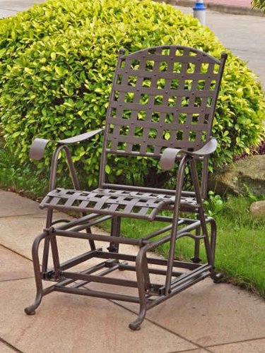 SANTA FE IRON PORCH GLIDER in BROWN - PATIO FURNITURE