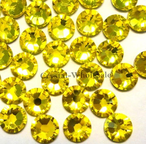 144 Swarovski 2028 / 2038 12ss HOTFIX crystal flatbacks ss12 CITRINE A HF