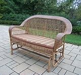 Coventry Wicker Glider with Stripe Cushion