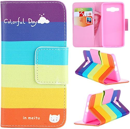 Galaxy A7 Case Samsung Galaxy A7 Cover EMAXELER Stylish Wallet Case Kickstand Flip Case Credit Cards Slot Cash Pockets PU Leather Flip Wallet Case with Stand For Samsung Galaxy A7 Colorful Day