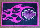 Harley Davidson Flames Throw Indoor Outdoor Rug