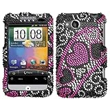 Streaming Hearts Diamante Protector Cover for HTC ADR6225 (Wildfire)