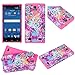ZTE ZMAX 2 Case, LUXCA [Shock Proof] Hybrid Dual Layer [Slim Fit] Defender Protective Case Cover for ZTE ZMAX 2 Z958 (Blue Pink Rose)
