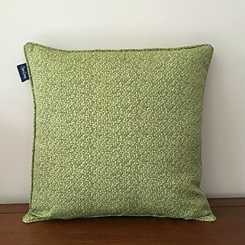 Sync Living Decorative Cushion Covers Sofa Chair Seat Throw Pillow Case Wool knitting Print Square Piping Design 18X18 Inch Apple Green