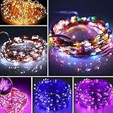 LEDイルミネーションライト 6色 120球13m 2種類点滅パターン ソーラー イルミネーションLEDジュエリーライト 電気代￥0 太陽光充電 クリスマス シャンパンゴールド