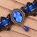 YAZILIND Jewelry Noble Lolita Blue Ribbon Black Lace Collar Necklace Wedding Party for Women