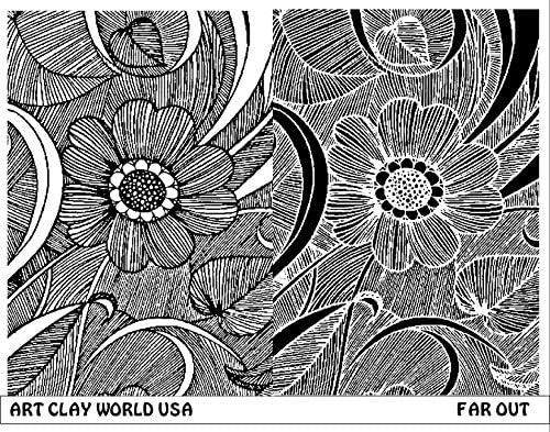 Art Clay World USA Low Relief Texture Plate Far Out Design - 1 Pc.