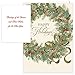 Holiday Foliage Holiday Card Assortment - Set of 36 (2 designs) versed, foil embossed cards with white envelopes