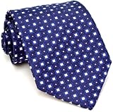 Paul Smith Purplish Navy Square Pattern Silk Necktie 54