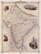 1800's BRITISH INDIA DELHI BOMBAY MAP SMALL VINTAGE POSTER