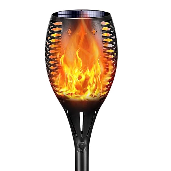Upgraded Solar Torch Lights Yulamp Waterproof Flickering Flames