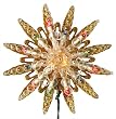 9" Pre-Lit Gold Glitter Starburst Christmas Tree Topper - Multi Lights