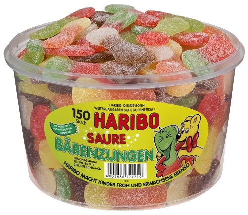 Haribo Saure Bärenzungen, 1er Pack (1 x 1,35kg Dose)