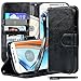 Moto G4 Case, Moto G4 Plus Case, Style4U Premium PU Leather Stand Wallet Case with ID Credit Card/Cash Slots for Motorola Moto G4 / Moto G4 Plus with 1 Style4U Stylus [Black]
