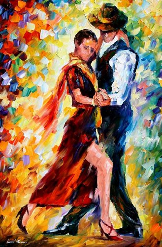 Romantic Tango - Pallete Knife Original Recreation Oil Painting On Canavs By Leonid Afremov On Sale