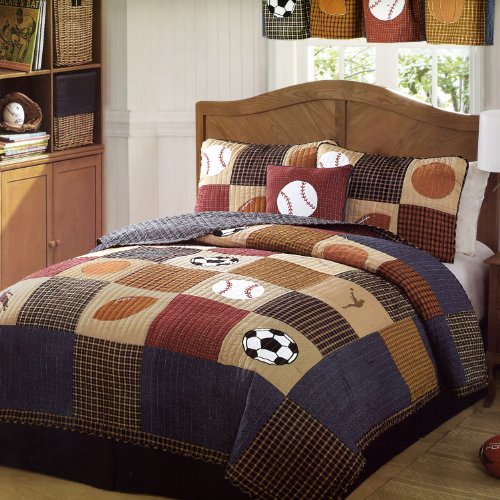 Softball Themed Bedding and Bedroom Design