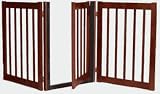 Dynamic Accents 42224 - 32 Inch 3 Panel Walk-Through Free Standing EZ Gate - Mahogany