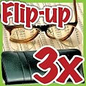300% 3x MAGNIFYING READING GLASSES Flip Up, Flip Down Magnifiers - 
Clip them On To Any Pair of Spectacles