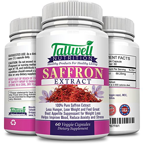 Pure Saffron Extract - 240 Capsules - Promotes Weight Loss, #1 Best Appetite Suppressant - Maximum Strength 88mg - Helps Reduce Anxiety and Stress - Premium Quality & 100% All Natural - By Tallwell Nutrition(tm)- Free Diet, Weight Loss Tips and Healthy Articles Blog Included with Purchase! Pure Saffron Extract - 240 Capsules - Promotes Weight Loss, #1 Best Appetite Suppressant - Maximum Strength 88mg - Helps Reduce Anxiety and Stress - Premium Quality & 100% All Natural - By Tallwell Nutrition(tm)- Free Diet, Weight Loss Tips and Healthy Articles Blog Included with Purchase!