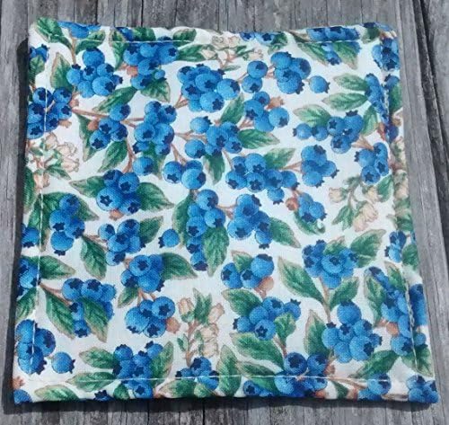 Blueberries Blueberry 5 x 5 inch Balsam Fir filled, scented coaster, mug mat