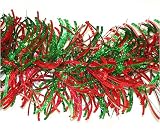 12 Ft. Fancy Red & Green Holographic Wave Christmas Tinsel Garland