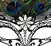 Success Creations Orleans Black Venetian Masquerade Mask for Women w/Center Peacock Feathers