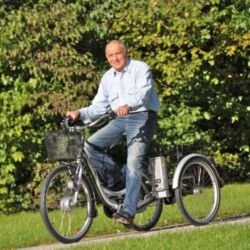 Dreirad mit Pedelec Antrieb für Erwachsene. Alu-Rahmen. 3 Gang Shimano Nabenscha