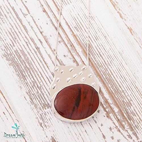 Jupiter's Moons - Red Jasper and Sterling Silver Necklace