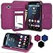 Droid Turbo Case, Abacus24-7 Wallet with Flip Cover and Stand, Purple