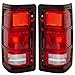 Driver and Passenger Taillights Tail Lamps with Black Bezels Replacement for Dodge Pickup Truck SUV 55076439 55076438