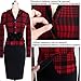 Babyonline Vintage Long Sleeved Women's Dresses Work Office Bodycon Pencil Skirt