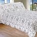 [Serene Night-Black] 100% Cotton 3PC Classic Floral Vermicelli-Quilted Quilt Set (Full/Queen Size)