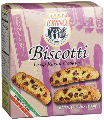 Torino Raisin Biscotti, 3.5-Ounce Boxes (Pack of 12) by Torino