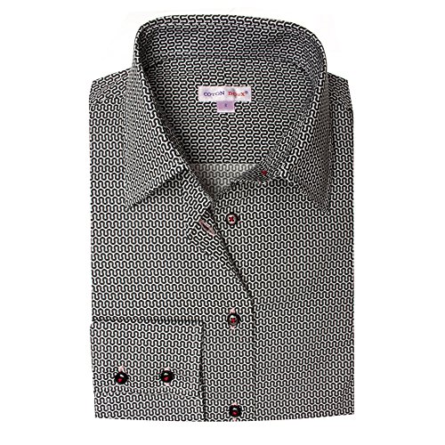 (コトンドゥ) Coton Doux レディースシャツ L52AR943blackwaves レディス 婦人 長袖 カラー 大人 カジュアル 柄 シャツ ブラウス ファッション デザイン イタリア フランス