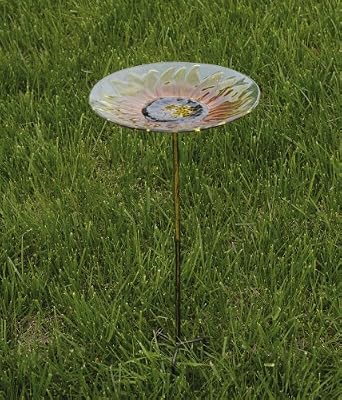 Bold Sunflower Glass Birdbath