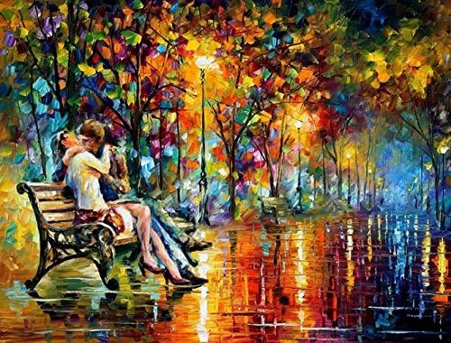 Amoutletstore leonid-afremov city tree Landscape artwork mk 15 Giclee Modern oil painting print on canvasunframe wall decoration 12x16(inches)