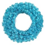 Vickerman 14752 - 24 Sky Blue Wreath 50Teal Lts 180T B881325 24 Inch Christmas Wreath