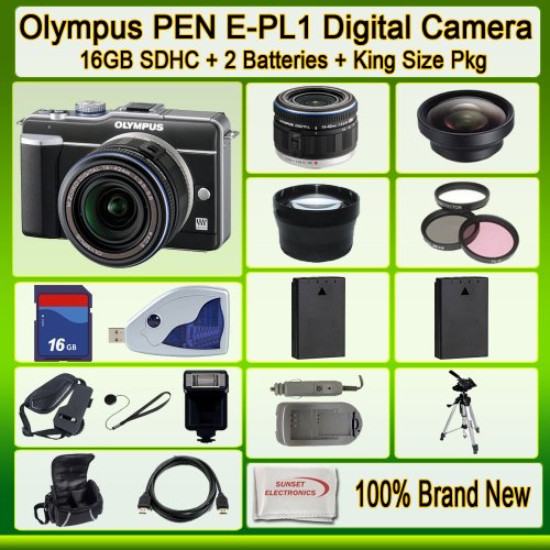 Olympus PEN E-pl1 Digital Camera (Black)  Olympus 