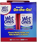 Wet Ones Travel Packs Fresh Scent 10 Packs, 200 Wipes