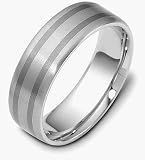 Titanium and Platinum 6.5mm Wedding Band Ring