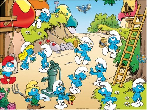 Ravensburger 10967 - Im Dorf der Schlümpfe, 100 Teile XXL Puzzle