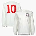 1966 England Home L/S Retro + No.10 - white