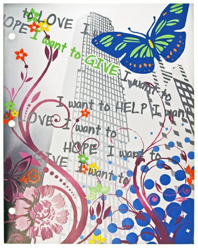 Uptown Girl 12256 2-Pocket Fashion Portfolio, 3 Hole Punched, 11.75 x 9.25 Inches, Assorted Designs