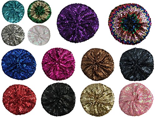 Bigood Sparkle Sequine Adjustable Beanie Beret Hat Performance Cap