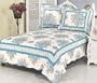 Blue Bouquet Cotton Reversable Quilt Set Twin