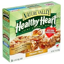 Nature Valley Healthy Heart Chewy Granola Bars, Honey Nut, 5-Count Boxes (Pack of 12)